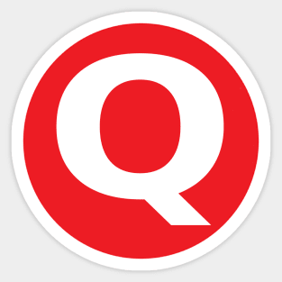 Letter Q Big Red Dot Letters & Numbers Sticker